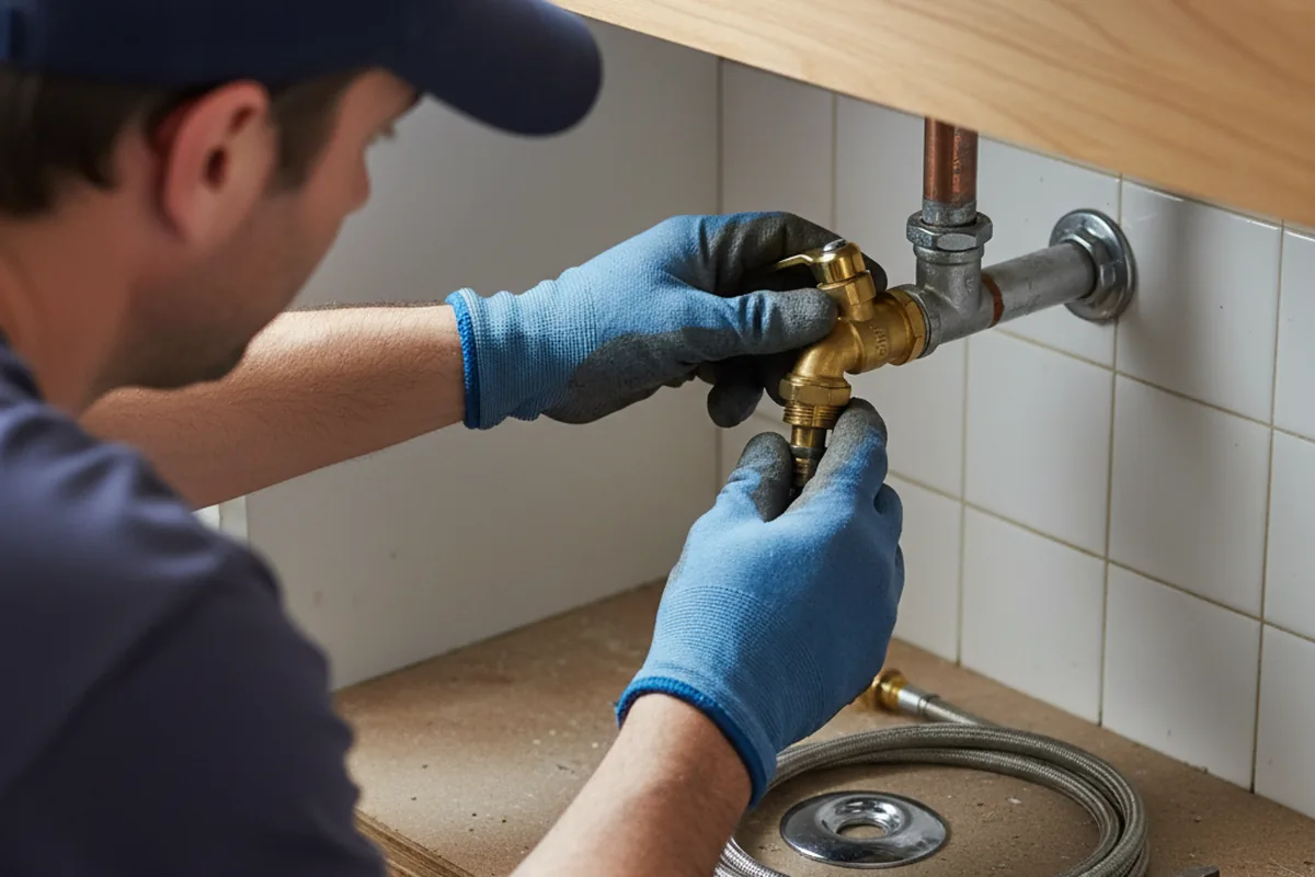 Shutoff valve and fitting work during Emergency Plumbing in Rockaway
